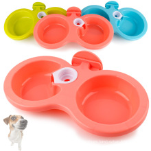 Automatic drinking fountain feeder hanging double bowl food bowl drinking pet bowl